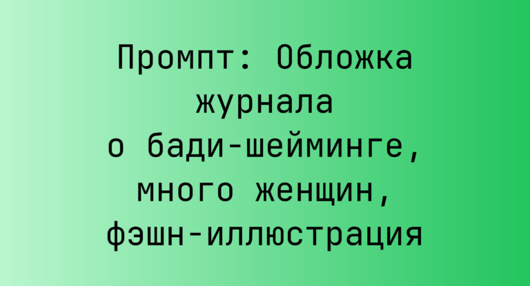 Промпт: Обложка журнала о бади-шейминге, много женщин, фэшн-иллюстрация