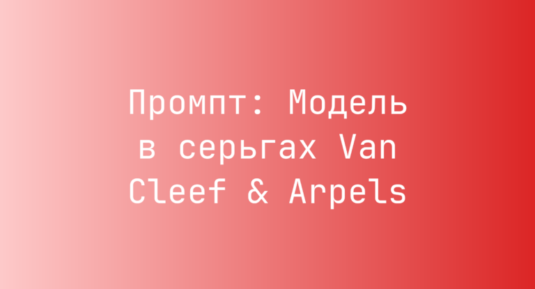 Промпт: Модель в серьгах Van Cleef & Arpels