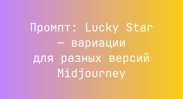Промпт: Lucky Star — вариации для разных версий Midjourney