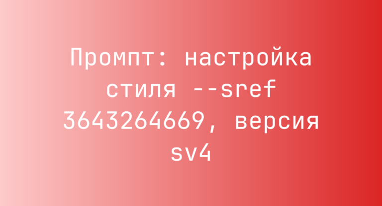 Промпт: настройка стиля –sref 3643264669, версия sv4