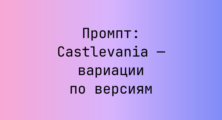 Промпт: Castlevania — вариации по версиям