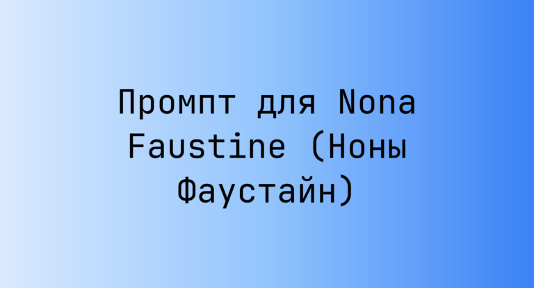 Промпт для Nona Faustine (Ноны Фаустайн)