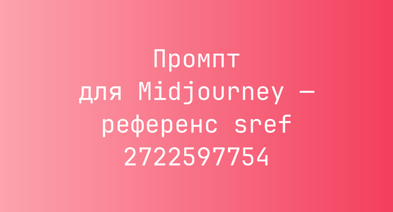 Промпт для Midjourney — референс sref 2722597754