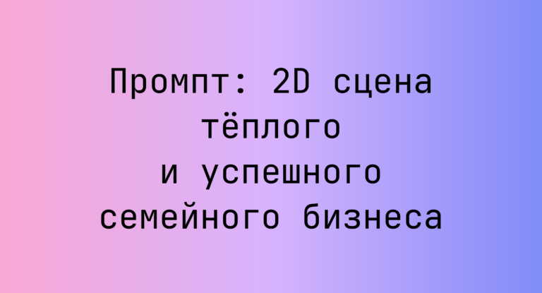 Промпт: 2D сцена теплого и успешного семейного бизнеса