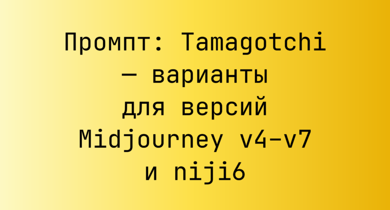 Промпт: Tamagotchi — варианты для версий Midjourney v4–v7 и niji6