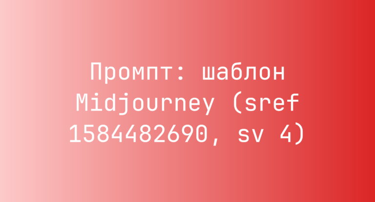 Промпт: шаблон Midjourney (sref 1584482690, sv 4)