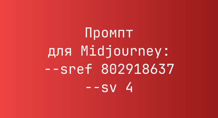 Промпт для Midjourney: –sref 802918637 –sv 4