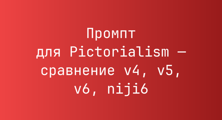Промпт для Pictorialism — сравнение v4, v5, v6, niji6
