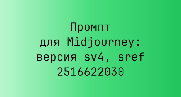 Промпт для Midjourney: версия sv4, sref 2516622030