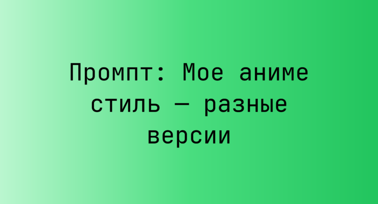 Промпт: Moe аниме стиль — разные версии