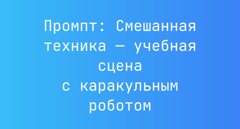Промпт: Смешанная техника — учебная сцена с каракульным роботом