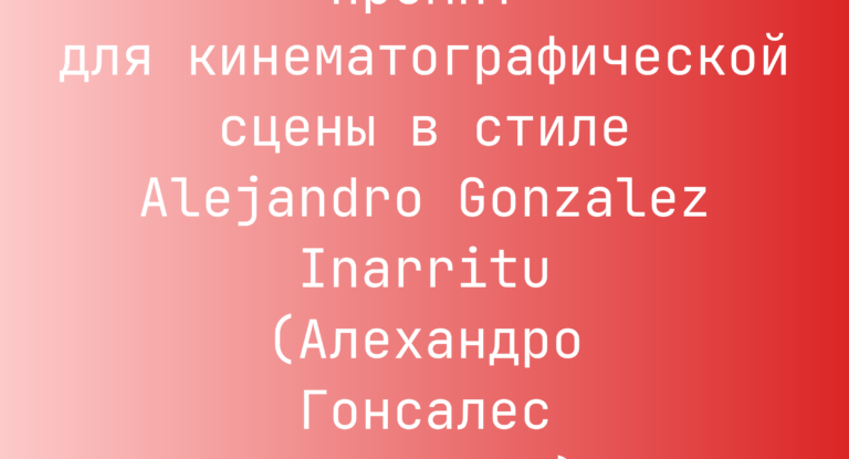 Промпт для кинематографической сцены в стиле Alejandro Gonzalez Inarritu (Алехандро Гонсалес Иньярриту)