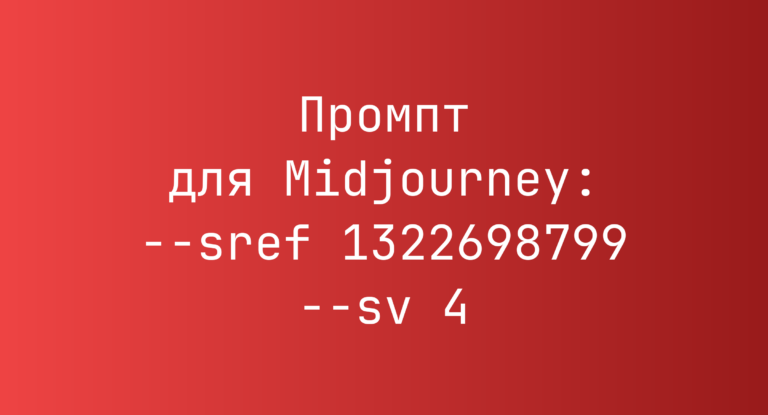 Промпт для Midjourney: –sref 1322698799 –sv 4