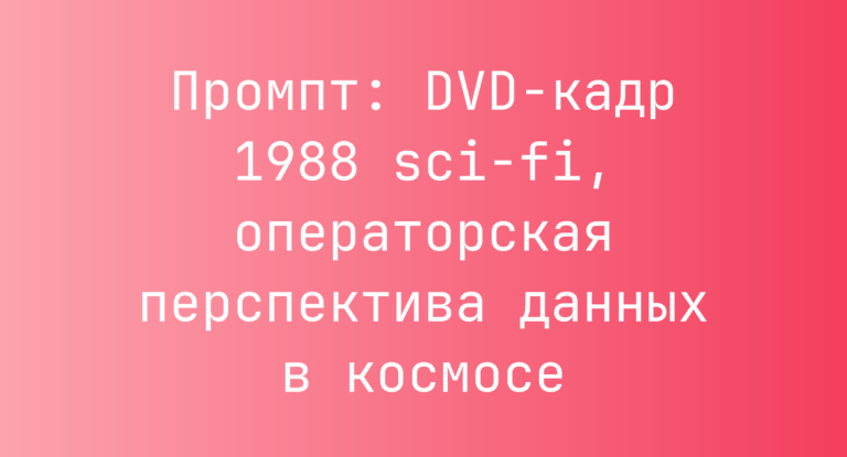 Промпт: DVD-кадр 1988 sci-fi, операторская перспектива данных в космосе