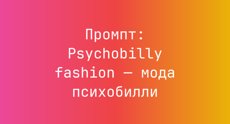 Промпт: Psychobilly fashion — мода психобилли