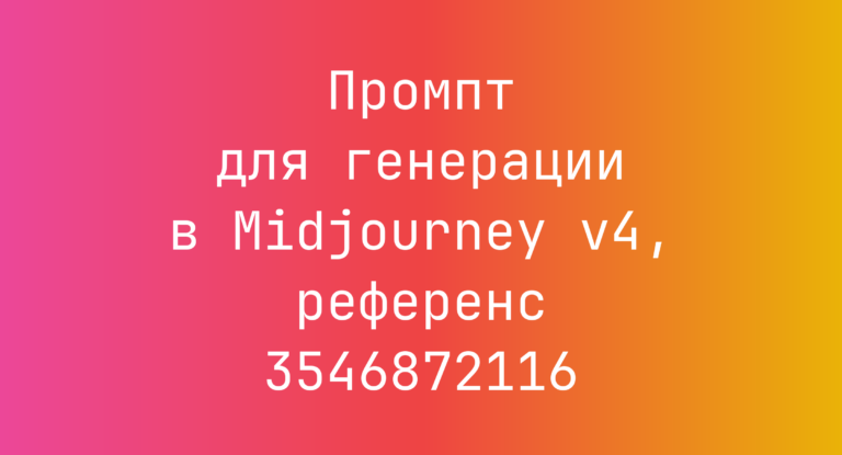 Промпт для генерации в Midjourney v4, референс 3546872116
