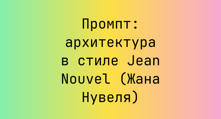 Промпт: архитектура в стиле Jean Nouvel (Жана Нувеля)
