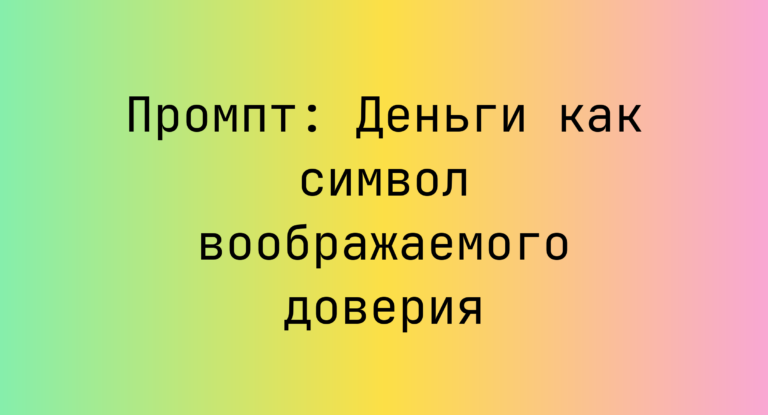 Промпт: Деньги как символ воображаемого доверия