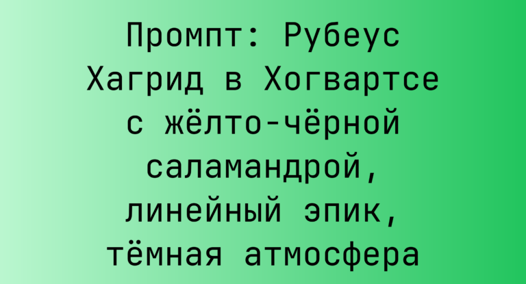 Промпт: Рубеус Хагрид в Хогвартсе с желто-черной саламандрой, линейный эпик, темная атмосфера