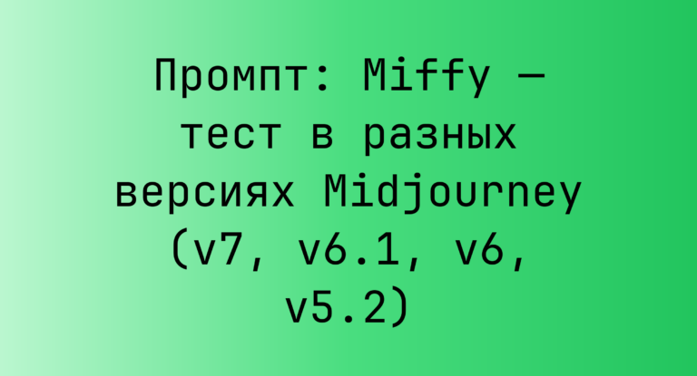 Промпт: Miffy — тест в разных версиях Midjourney (v7, v6.1, v6, v5.2)