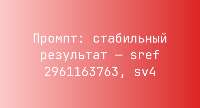 Промпт: стабильный результат — sref 2961163763, sv4