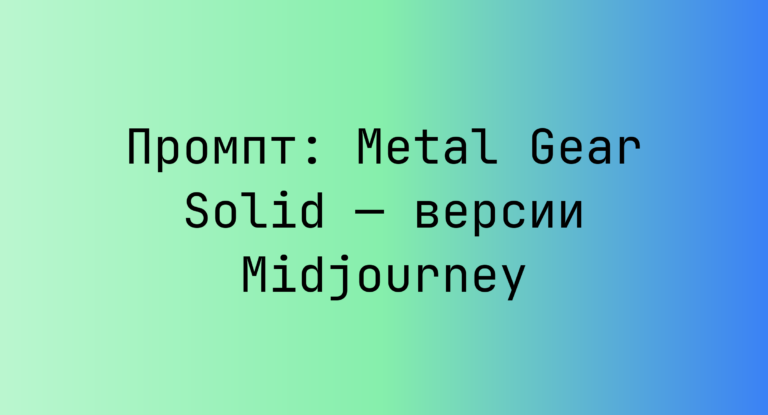 Промпт: Metal Gear Solid — версии Midjourney