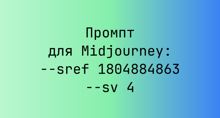 Промпт для Midjourney: –sref 1804884863 –sv 4