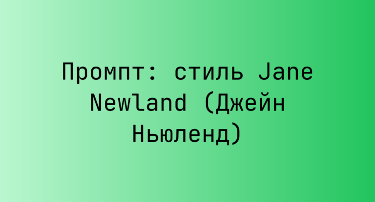 Промпт: стиль Jane Newland (Джейн Ньюленд)