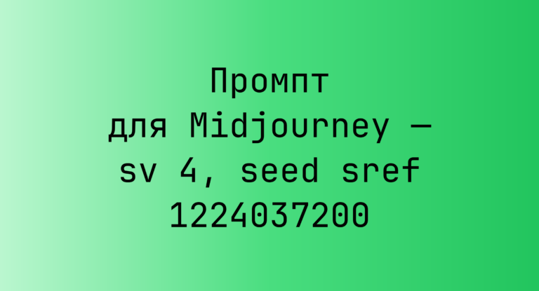 Промпт для Midjourney — sv 4, seed sref 1224037200