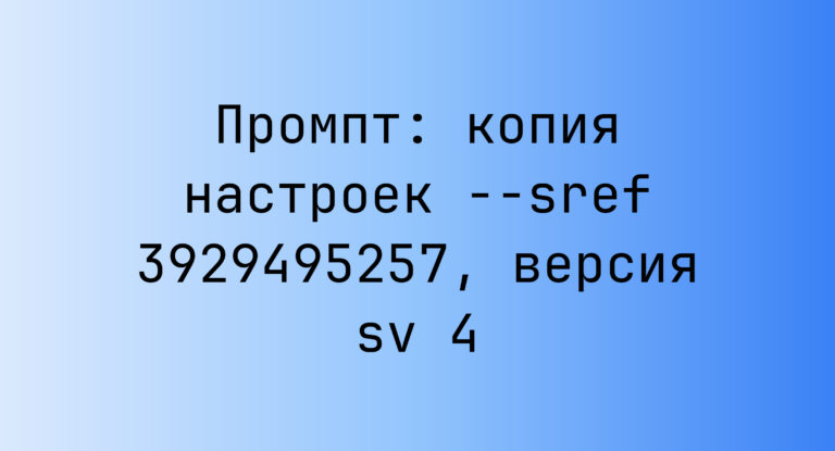 Промпт: копия настроек –sref 3929495257, версия sv 4