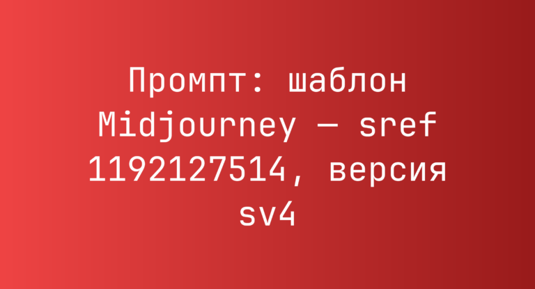Промпт: шаблон Midjourney — sref 1192127514, версия sv4