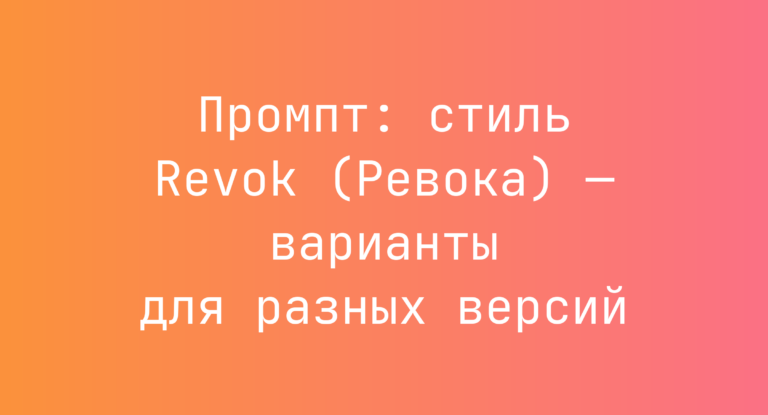 Промпт: стиль Revok (Ревока) — варианты для разных версий