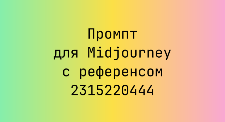 Промпт для Midjourney с референсом 2315220444