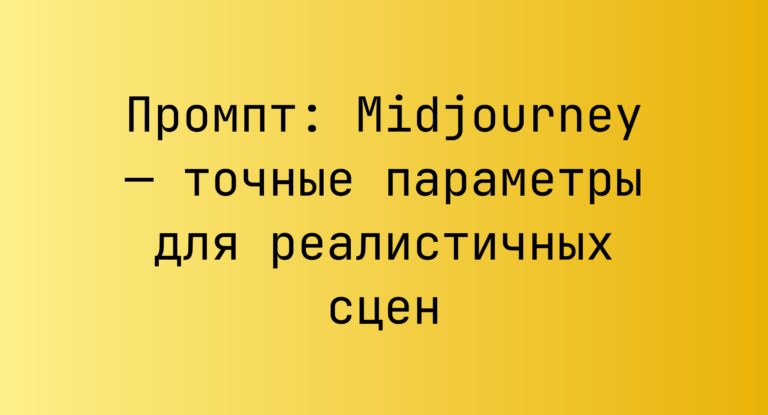 Промпт: Midjourney — точные параметры для реалистичных сцен