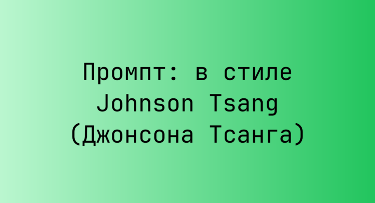 Промпт: в стиле Johnson Tsang (Джонсона Тсанга)