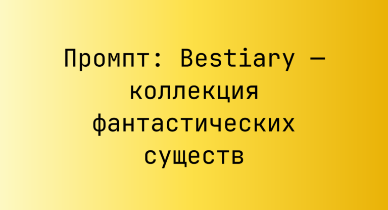 Промпт: Bestiary — коллекция фантастических существ