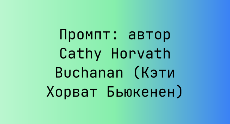 Промпт: автор Cathy Horvath Buchanan (Кэти Хорват Бьюкенен)