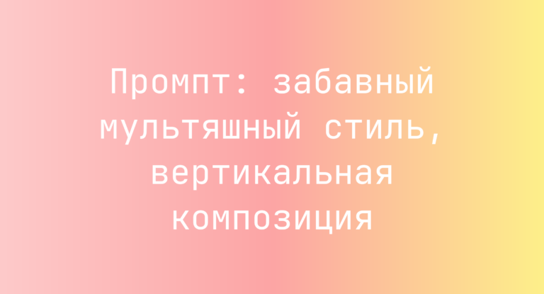 Промпт: забавный мультяшный стиль, вертикальная композиция
