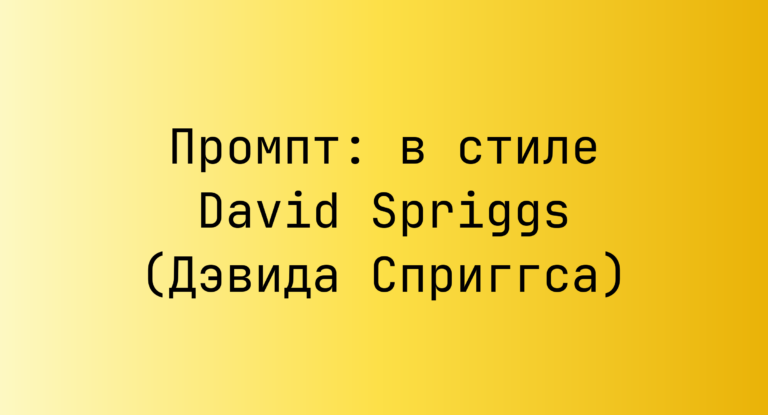 Промпт: в стиле David Spriggs (Дэвида Сприггса)