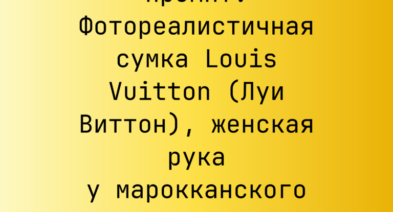 Промпт: Фотореалистичная сумка Louis Vuitton (Луи Виттон), женская рука у марокканского окна