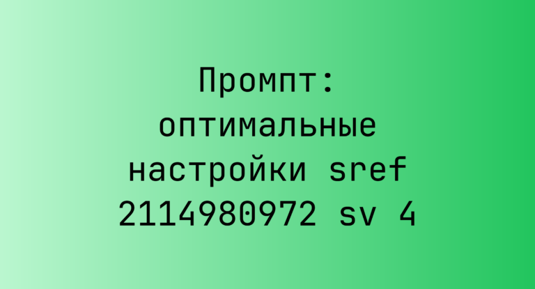 Промпт: оптимальные настройки sref 2114980972 sv 4