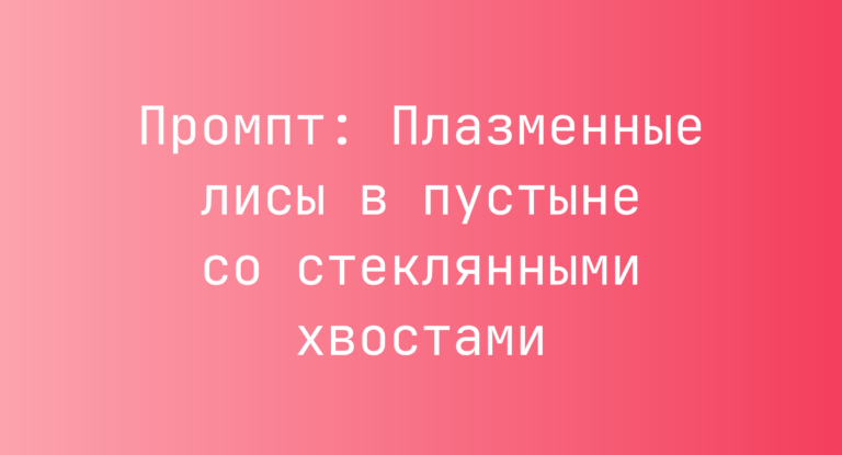 Промпт: Плазменные лисы в пустыне со стеклянными хвостами