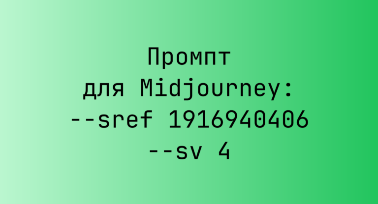Промпт для Midjourney: –sref 1916940406 –sv 4