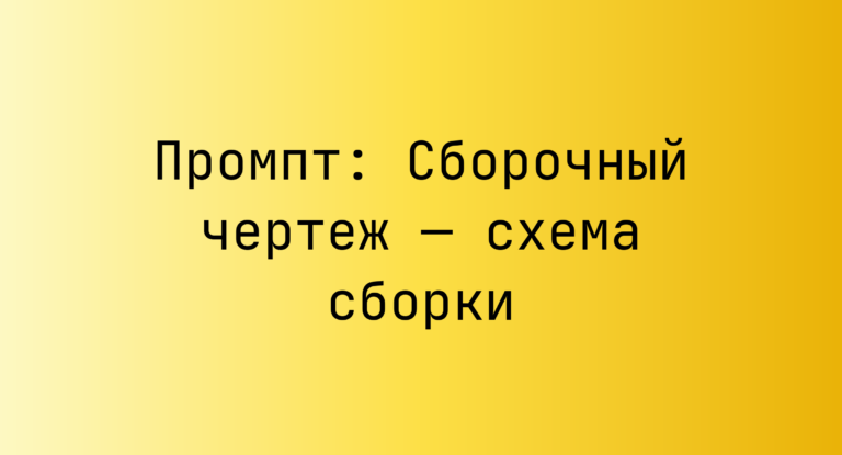 Промпт: Сборочный чертеж — схема сборки