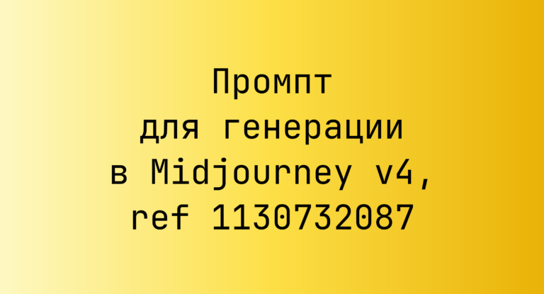 Промпт для генерации в Midjourney v4, ref 1130732087