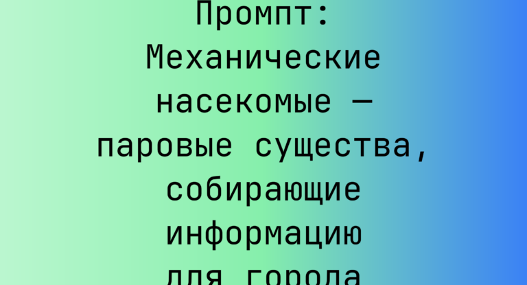 Промпт: Механические насекомые — паровые существа, собирающие информацию для города