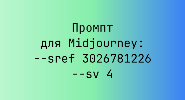 Промпт для Midjourney: –sref 3026781226 –sv 4