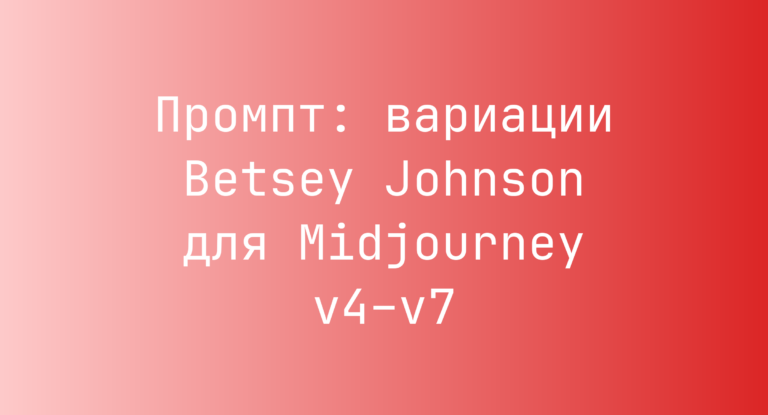 Промпт: вариации Betsey Johnson для Midjourney v4–v7