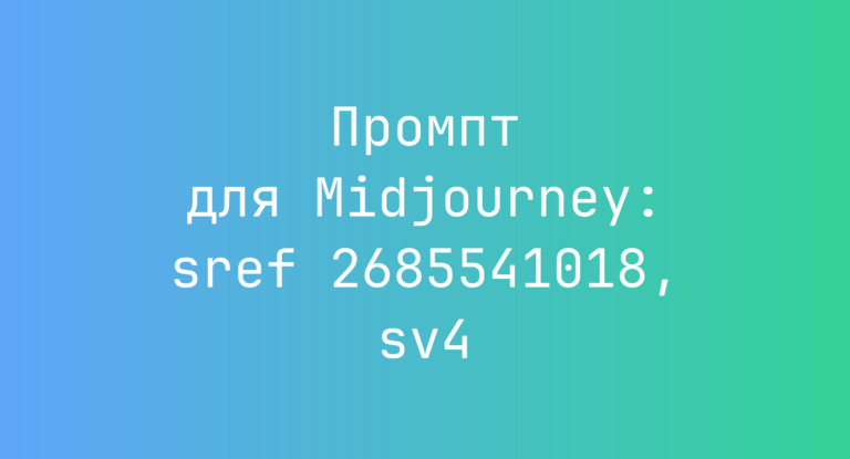 Промпт для Midjourney: sref 2685541018, sv4