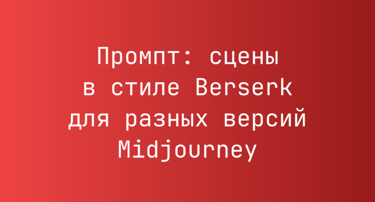 Промпт: сцены в стиле Berserk для разных версий Midjourney